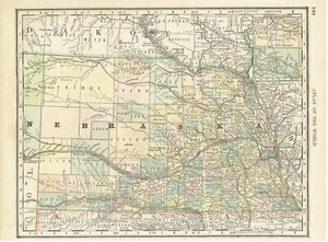 1886 Country Color Map of Nebraska and Kansas - Bild 1 von 2