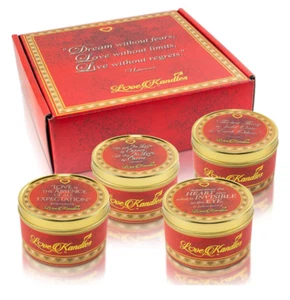 Majestic Zen Valentine Love Candles Boxed Set of Four Gift Box G15 - Picture 1 of 4