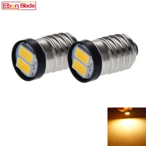 2Pcs Warm White 3V E10 1447 LED Lamp Screw 3 Volt Flashlight Torches Light Bulbs - Picture 1 of 5