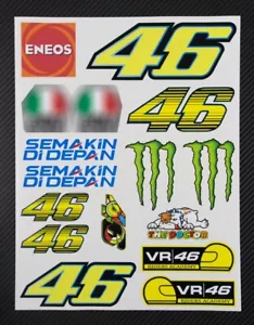 46 Casco carenatura moto Moto GP decalcomanie auto distintivo 16 adesivi set per Yamaha - Foto 1 di 5