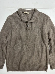 Marine Lagenlook grau Herren Fischer Zopfmuster Knopf Stehkragen Pullover - Medium - Bild 1 von 8