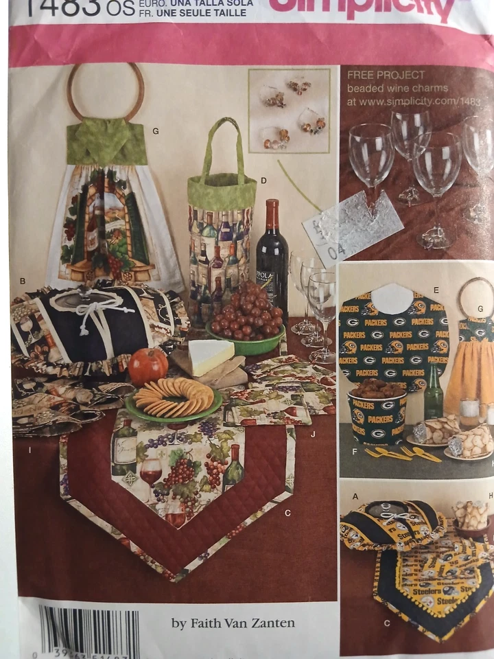 UNCUT**Sewing Pattern**ENTERTAINMENT ACCESSORIES**Table Runner*Wine Tote*Etc - Image 1 of 1