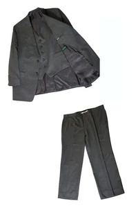 Lauren Ralph Lauren 3tlg Wollanzug Herren Gr. 46R Grau 41W Weste Hose Blazer LESEN - Bild 1 von 24