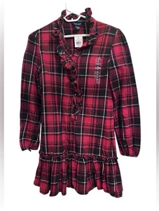 Polo Ralph Lauren Girls Red and Black Plaid Dress NWT SZ16 - Picture 1 of 3