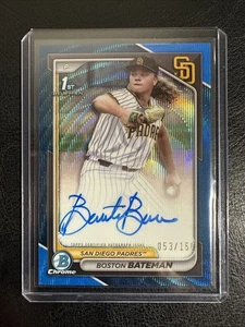 Boston Bateman 2024 Topps Bowman 1st Blue Wave /150 #CPA-BBA Padres - Picture 1 of 6