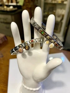 Nomination Bracelet Italian Charms Silver and Gold Signed Branded x2 bracelets - Picture 1 of 3