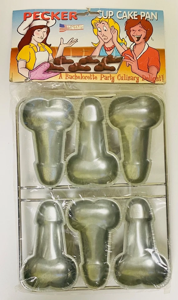 Bachelorette Party 6 Pecker Cup Cake Pans Bride Bridal Shower Reuseable New NOS - Image 1 of 4