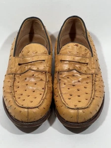 RARE Church's Custom Grade Beaufort Loafers Mens 11 1/2 Tan Ostrich Bespoke - Picture 1 of 24