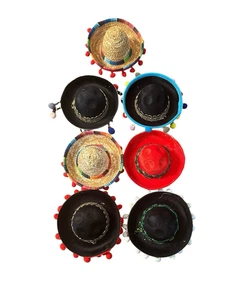 Juego de 7 Mini Sombrero Fiesta Española Mexicana Muñeca Perro Niño Chihuahua 5.5" - Imagen 1 de 10