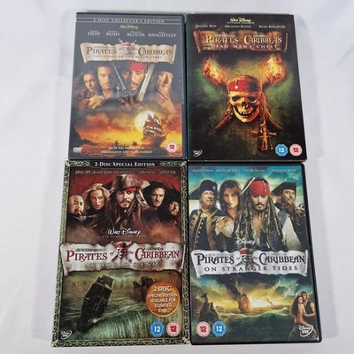 Disney Pirates of the Caribbean 1-4 DVD Bundle Pearl Dead Man World End Tides - Image 1 of 4