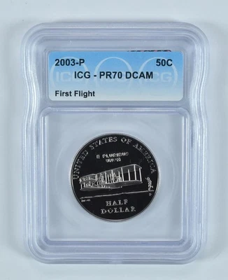 2003-P First Flight Commemorative Half Dollar PR70 DCAM ICG *1918 - Image 1 of 4