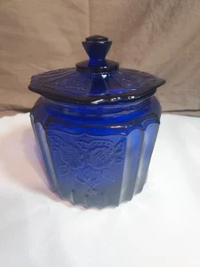 Vintage Anchor Hocking Mayfair Kobaltblau Keks Cracker Keksdose - Bild 1 von 6