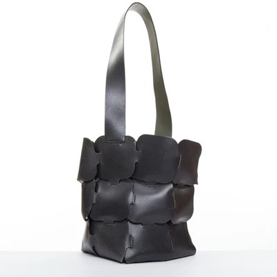 PACO RABANNE Bucket black puzzle leather patch medium shoulder bag - Image 1 of 4