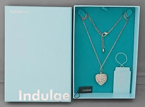 Small Indulgence Heart Locket Silver Chain Necklace + Box - Picture 1 of 4