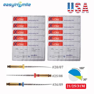 3Pcs Dental Reciprocating Endodontic Files Niti Rotary Root Canal Heat Activated - Picture 1 of 11