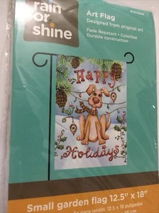 Dog Lover Lovers Christmas Happy Holidays Small Garden Flag 12.5x18 Inches - Picture 1 of 4