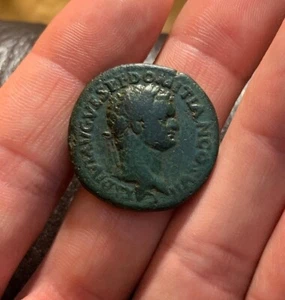 RARE Ancient Roman Coin AE Dupondius DOMITIAN under TITUS 80AD CERES RIC165 12g - Picture 1 of 2