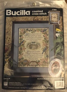 NEU Bucilla Psalm 100 gezählter Kreuzstich 41064 mehrfarbige Karte 1995 Orton - Bild 1 von 2