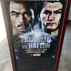 Rare Manny Pacquiao V Ricky Hatton OFFICIAL Promo Poster Tecate - Picture 1 of 2