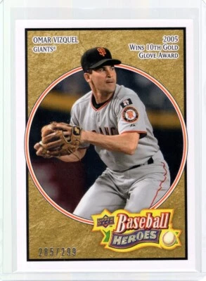 2008 Upper Deck Heroes Beige #151 Omar Vizquel /299 - Image 1 of 2