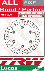 Disque de frein Avant Fixe TRW Lucas MST206 Honda ST 1100 Pan European ABS SC26 - Photo 1/1