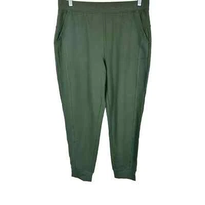 Calça jogger Denim & Co. feminina ativa petite French Terry oliva escura tamanho 2XP - Imagem 1 de 2