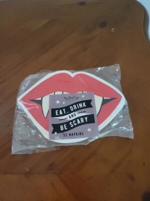 幽灵派对纸餐巾吸血鬼热唇万圣节客人餐巾纸 (32 克拉) — 第 1/4 张图片