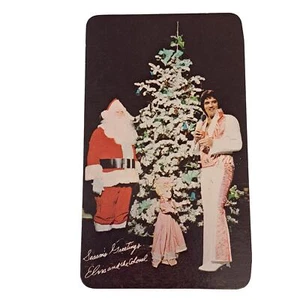 Elvis Presley 1978 Pocket Calendar Card RCA Santa Version Vintage NOS Original Mint - Bild 1 von 3