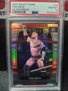 2022 Select WWE Silver Prizm THE ROCK #20 PSA 10 Gem Mint - Picture 1 of 2