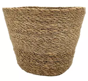 Blumentopf Pflanztopf Pflanzkorb Korb Übertopf Seegras braun rund Groß Ø 25 cm - Bild 1 von 6