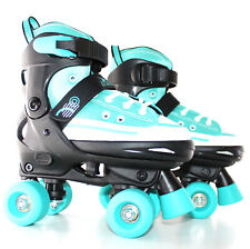 Kinder Rollschuhe - 4 Rollen KIDS Inliner Roller-Skates verstellbar türkis 33 36