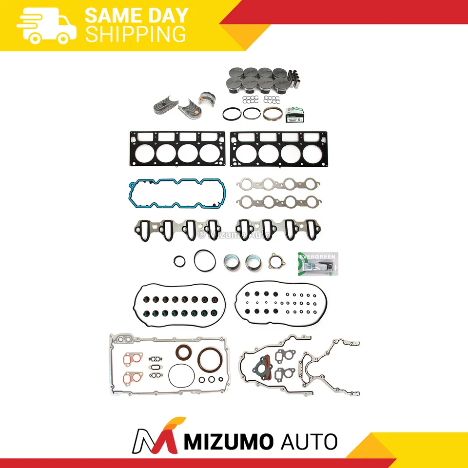 Full Gasket Set Pistons Bearings Fit 10-15 Chevrolet Camaro Supercharged 6.2L - Image 1 of 4
