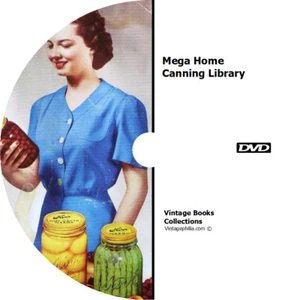 * MEGA HOME CANNING 90 BOOKS on DVD * PRESERVING JARS FOOD VEGETABLES RECIPES - Picture 1 of 1