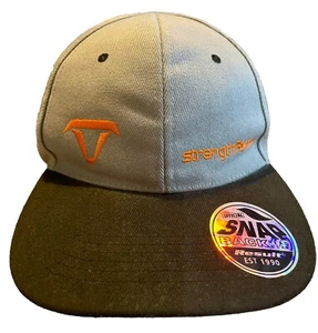 Gorra de béisbol gris Snapback 6 paneles fuerza granja acondicionamiento gimnasio sombrero talla única - Imagen 1 de 12