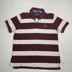 American Eagle Poloshirt Erwachsene Gr. XL rot gestreift Kurzarm klassisch Herren - Bild 1 von 10