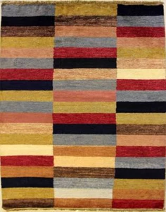 Rugstc 4x6 Gabbeh Multicolored Area Rug,Genuine Hand-Knotted, Wool Pile - Picture 1 of 5