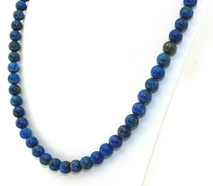 Lange Halskette, harte Steine von LAPISLAZULI natur blau, Made in Italy  - Bild 1 von 3