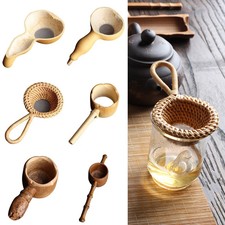 1 x infusore per tè bambù naturale cucchiaino per foglie di tè rete strumento filtro a base di erbe