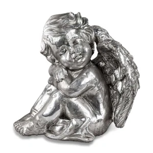 Ángel sentado 24 cm Vintage Plata Decoración Figura Forma 738769 Decoración Navidad - Imagen 1 de 3
