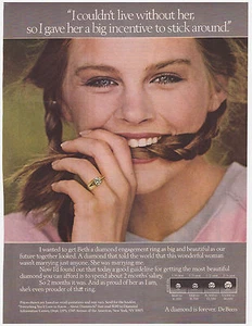 Original 1982 De Beers A Diamond Is Forever Print Ad- Girl Biting Braid - Imagen 1 de 1