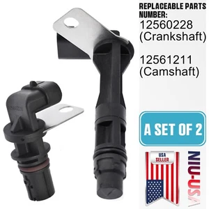 Camshaft 12561211 + Crankshaft 12560228 Position Sensor For GMC Chevrolet Buick - Picture 1 of 8