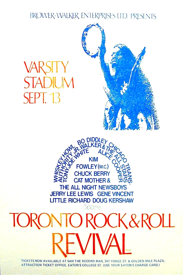 THE DOORS / JOHN LENNON 1969 TORONTO ROCK & ROLL REVIVAL 2nd PRINTING POSTER - Image 1 of 1