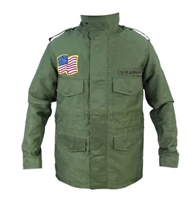 Herren Vintage Militär John Rambo First Blood Film Motorrad Biker Baumwolle Jacke - Bild 1 von 4