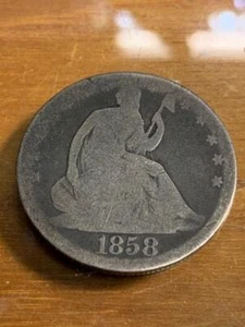 1858-P Seated Liberty Half Dollar Circulated Condition SKU# 33635 - Picture 1 of 2