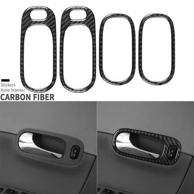 Cubierta de manija de puerta interior de fibra de carbono real 4 piezas para Chevrolet Malibu 2008-2012 Foto 1 de 4