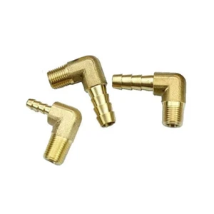 Messing Widerhaken Fitting Außenbogen 90 Grad NPT Adapter für Gas, Drainage, Rohrleitung - Bild 1 von 6