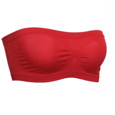 Sujetador bandeau sin tirantes sin costuras talla única tubo top deportivo mujer sujetador yoga↟ Foto 1 de 4