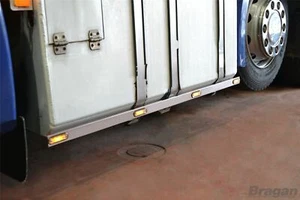 Seitenleiste Blenden Schweller Streifen + Bernstein LEDs für DAF XF 105 Edelstahl 6x2 6x4 - Bild 1 von 6