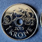 Norway 2015 Coin from Bank Roll - 100% UNC Money - Coins with Hole