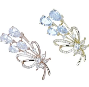 FCL Crystal Brooch Female pearl corsage with diamond Pins clothing Accessories - Picture 1 of 8